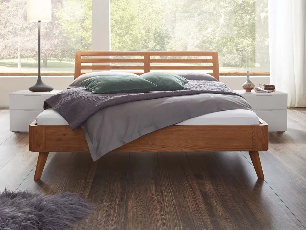 Hasena Bett Oak-Line Modul Eiche Massiv Natur mit Kopfteil Masito