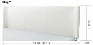 Hasena Bett Kopfteil Obag Masse gepolstert Kunstleder Echtleder Masse Grösse