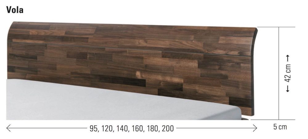 Hasena Bett Kopfteil Fine-Line Syma Vola