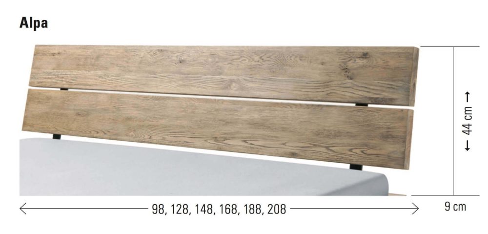 Hasena Bett Oak-Vintage Kopfteil Alpa Wildeiche Vintage