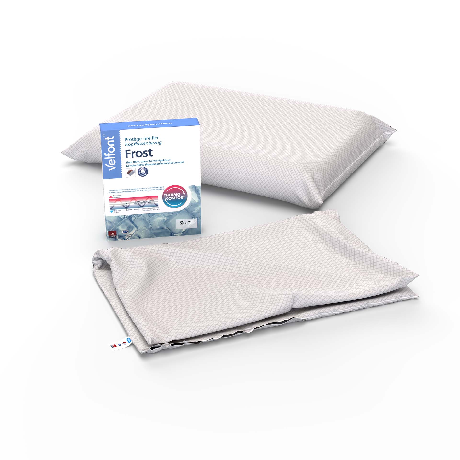 Velfont Kissenbezug Frost mit Verpackung und Zusatzhuelle