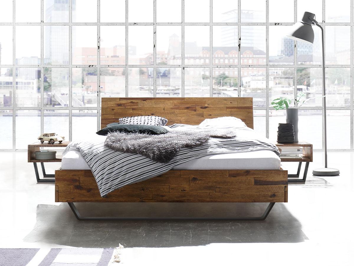 Hasena_Bett_Factory-Line_Cone-23_Slid_Varus_Akazie-Vintage-brown
