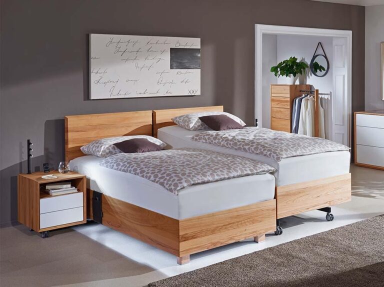 Pflegebett Kirchner Lugano Duobett Kernbuche höhenverstellbar
