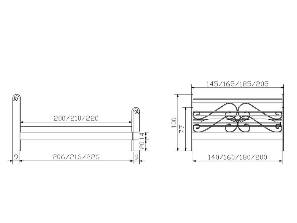 Hasena Bett Romantic Cerete Metall Masse