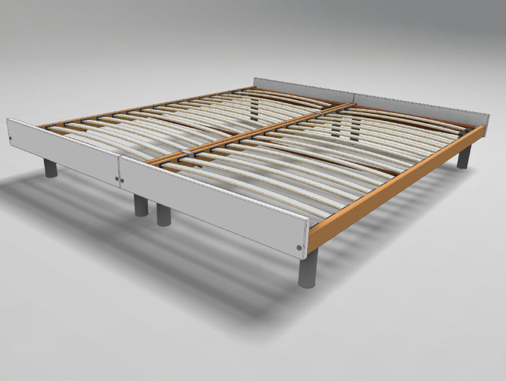 Die Hasena "Econom" Couche ist ein robustes Bettgestell mit stabilen Metalllatten.