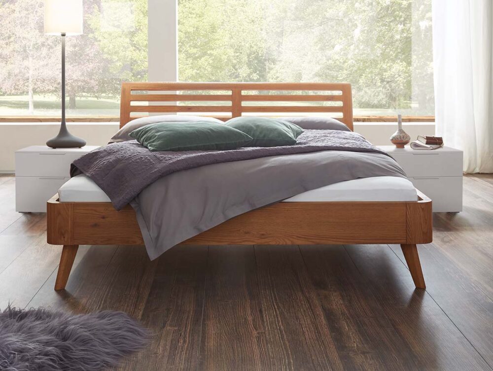 Hasena Bett Oak-Line Modul Eiche Massiv Natur mit Kopfteil Masito