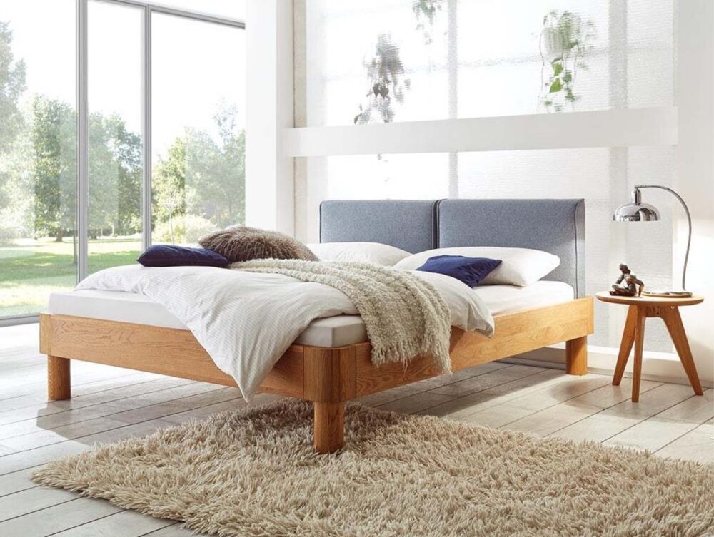 Hasena Bett Oak-Line Modul Eiche Massiv Natur mit Kopfteil Tonna