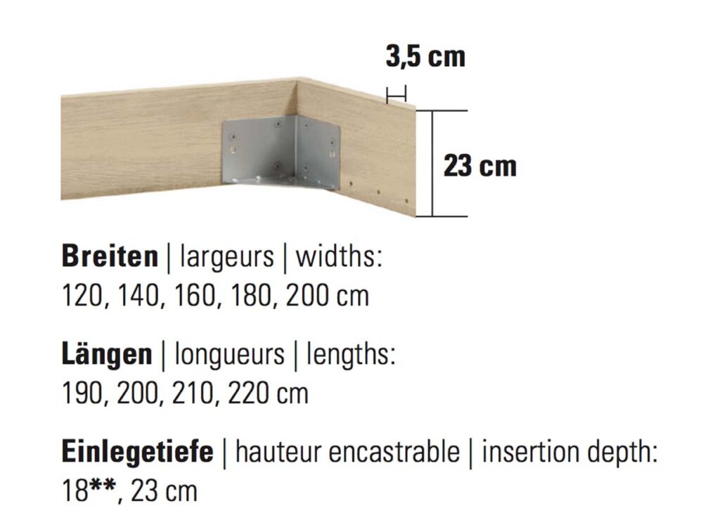 Hasena Rahmen Cadro 23 Masse Wildeiche Natur