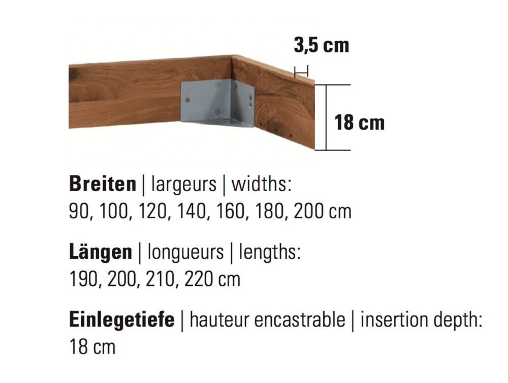 Hasena Rahmen Cadro 18 Masse Wildeiche Natur