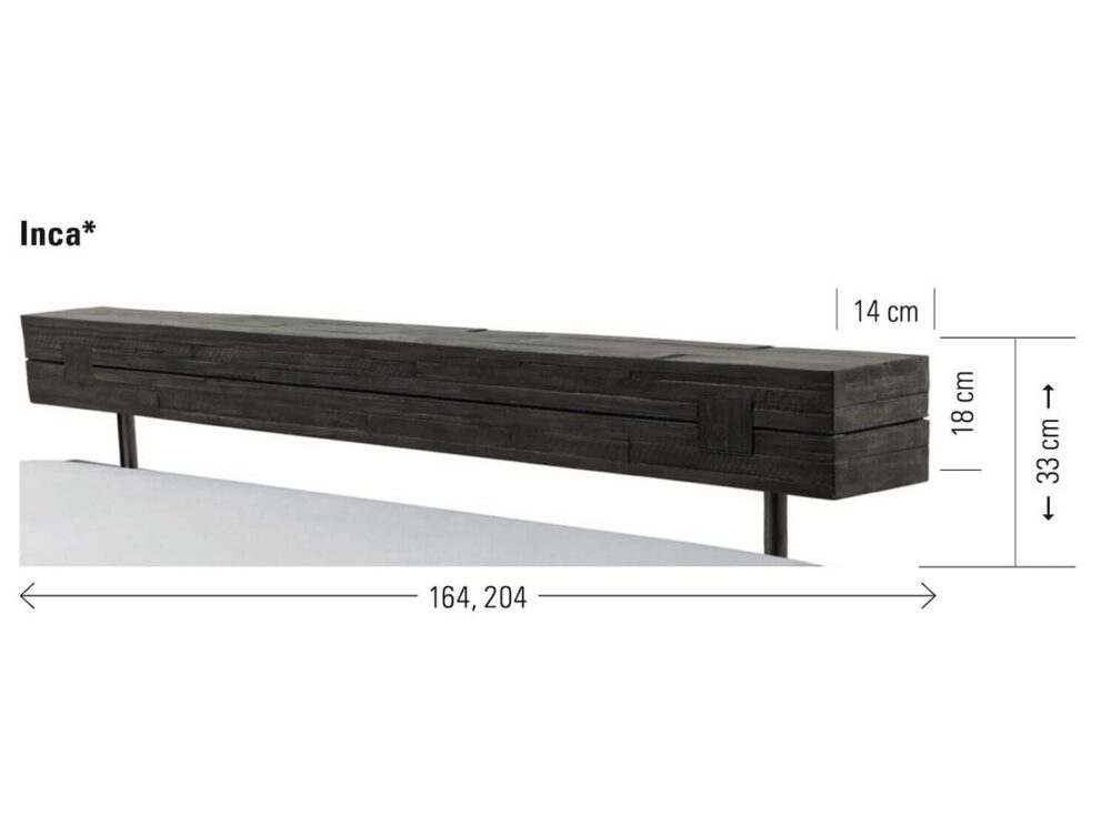 Kopfteil Inca Bett Akazie massivholz Hasena