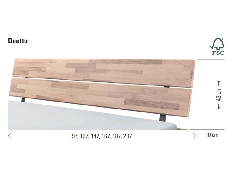 Kopfteil Hasena Bett Duetto Wood-Line massivholz Masse