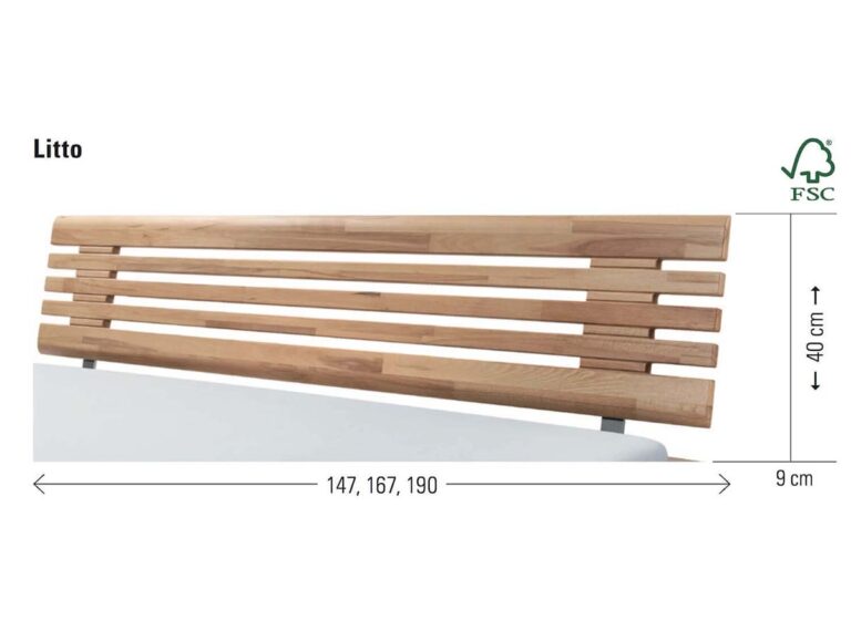 Kopfteil Hasena Bett Litto Wood-Line massivholz Masse