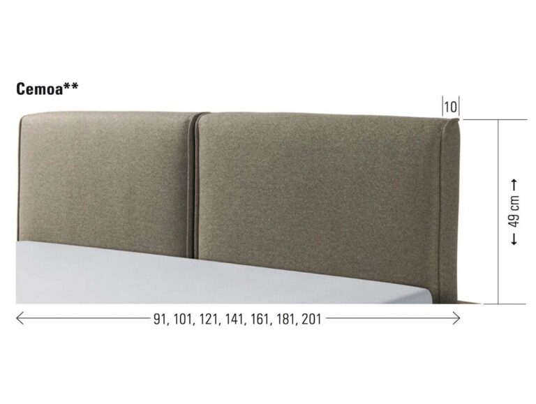 Hasena Bett Kopfteil Cemoa Masse gepolstert Kunstleder Echtleder Masse Grösse