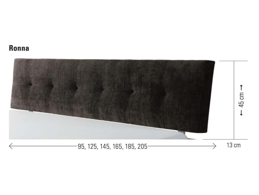 Hasena Bett Kopfteil Ronna Masse gepolstert Kunstleder Echtleder Masse Grösse