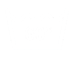 Ein Wäschesymbol mit Wanne und 60° bedeutet, dass der Bezug der Robusta Naturlatexmatratze "Natura Premium Deluxe" bei bis zu 60°C in der Maschine gewaschen werden kann.