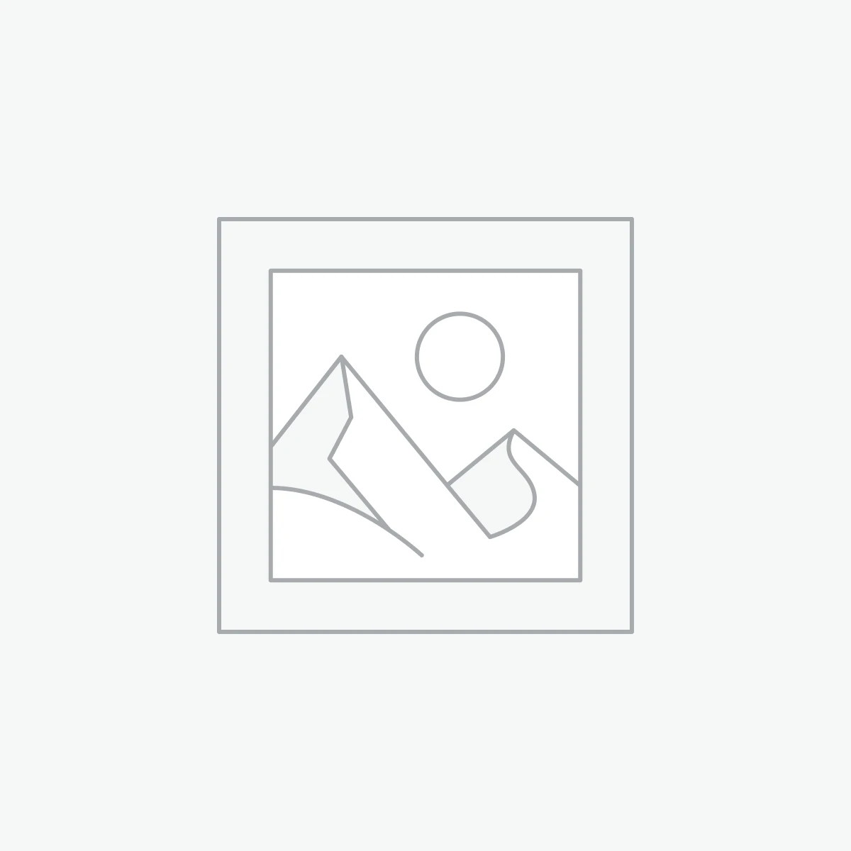 Ein einfaches Platzhalter-Bildsymbol, das einen Umriss von Bergen, eine Sonne und eine gebogene Linie zeigt, alles in einem quadratischen Rahmen. Der Hintergrund ist hellgrau.